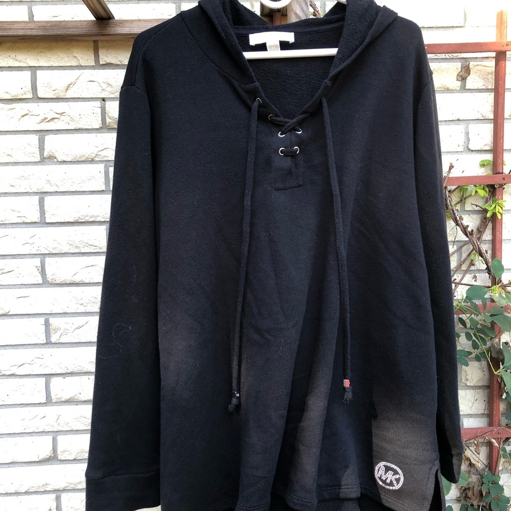 Michael Kors Black Lace-Up Sweatshirt